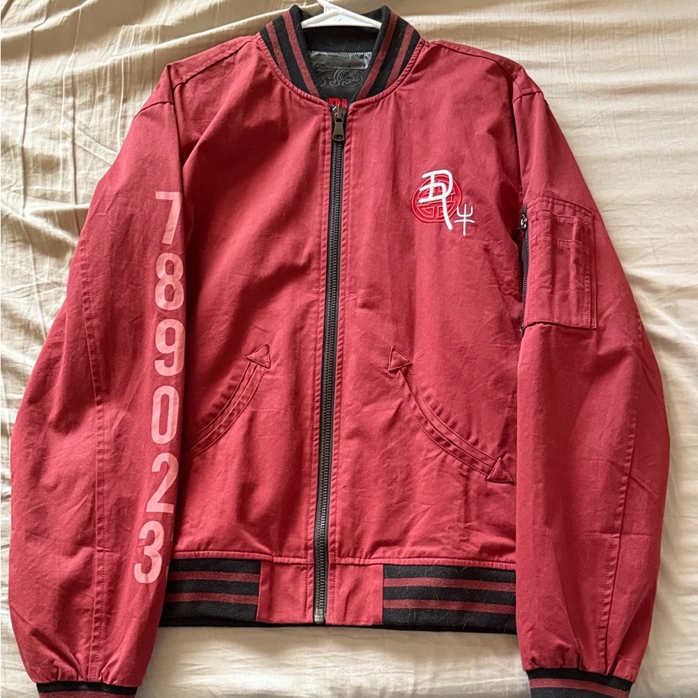 BiBi Red and Black Zodiac Bomber Jacket